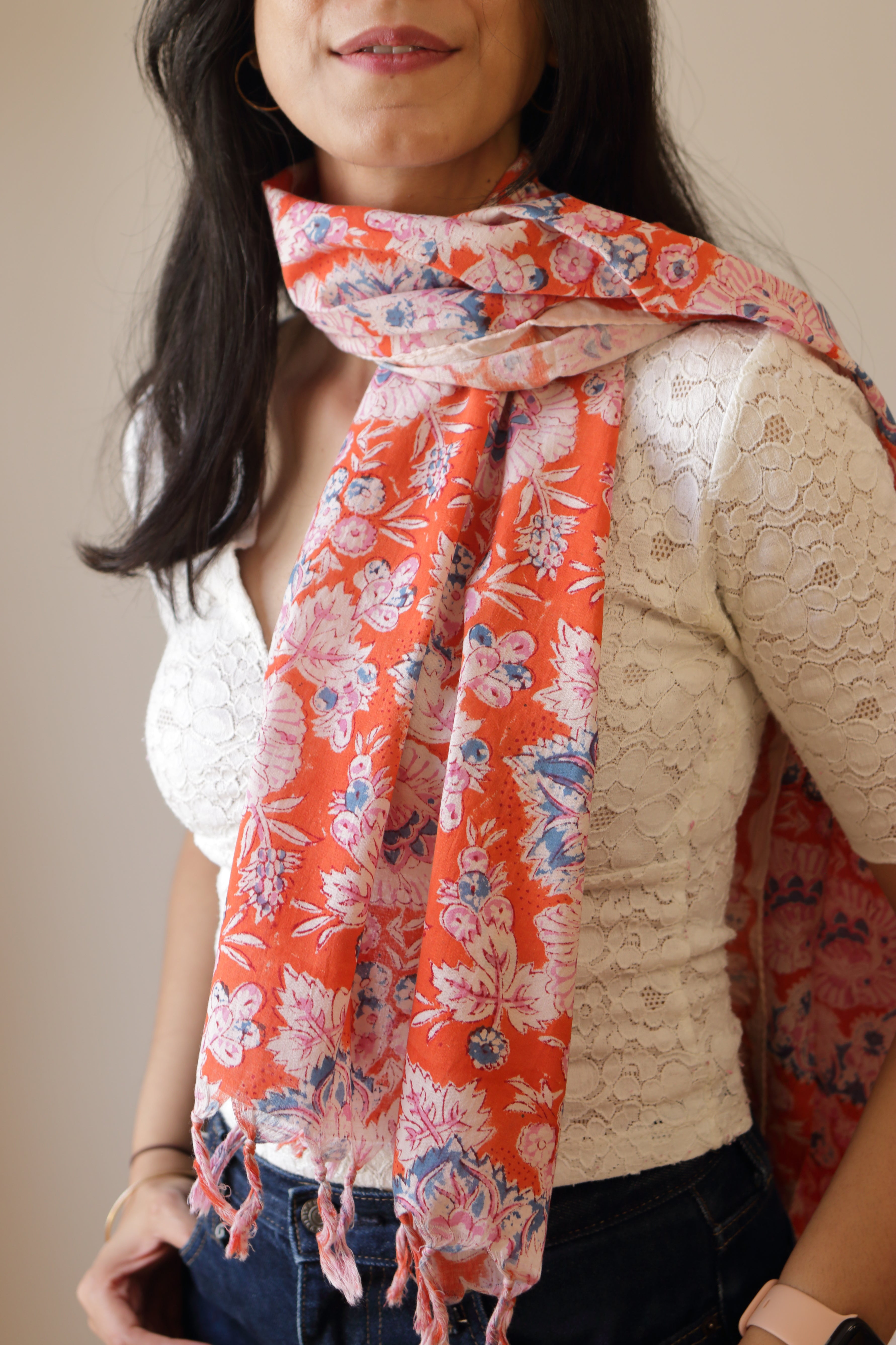 Étole Pari Tangerine en coton